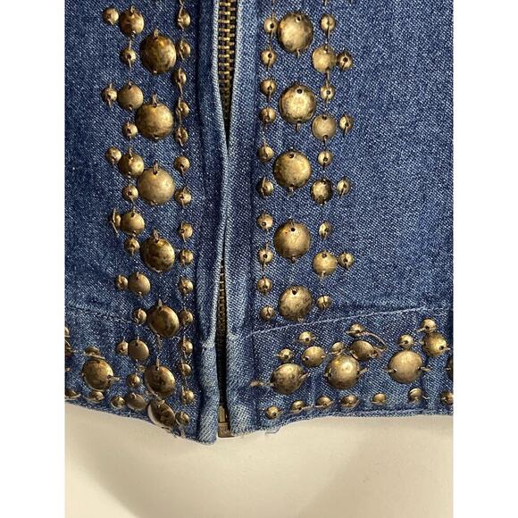Vintage Life Style Studded Denim Zip Up Jean Jacket Women's Size Small - Picture 4 of 5